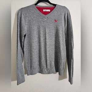 Abercrombie Kids Gray Sweater with Red Detail